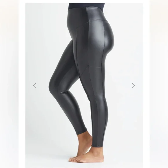 Yummie faux leather legging front & back seams 2X XXL new - Picture 3 of 6